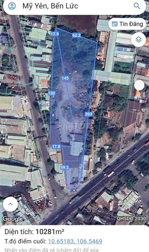 Bán 1hecta đất Sản Xuất Kinh Doanh MT Ql1A Mỹ Yên Long An