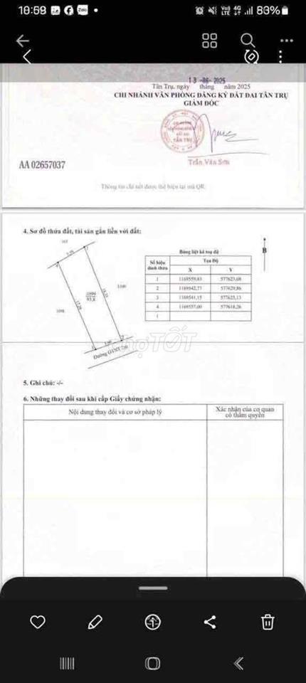 Đất thổ 5x18m chỉ 299tr Quê Mỹ Thạnh, Tân Trụ, Long An