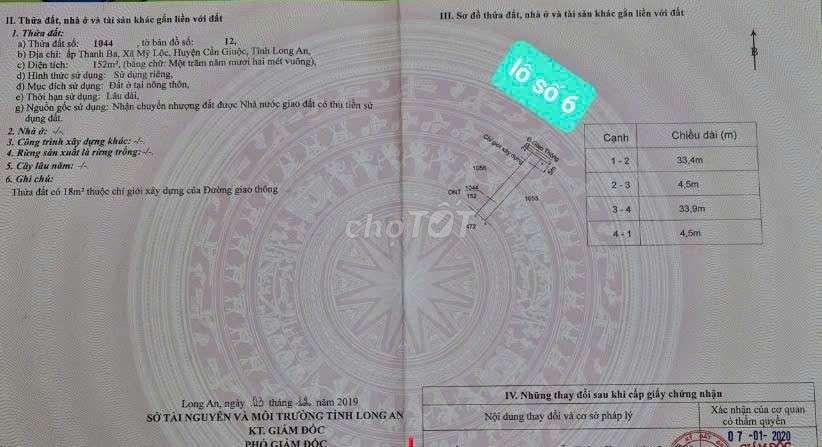 💯 💯 Đất Thổ Cư sau lưng siêu thị Coopmart Cần Giuộc Xe hơi
