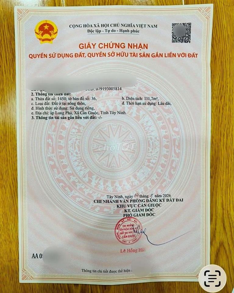 610 Triệu - 111,7m2 - KCN Tân Kim - Vòng Xoay 5 Con Rồng