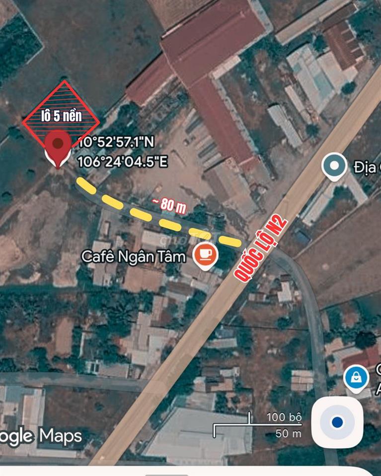 Bán đất nền gần Quốc lộ N2, Hậu Nghĩa, 172,7m², đường ô tô, giá tốt