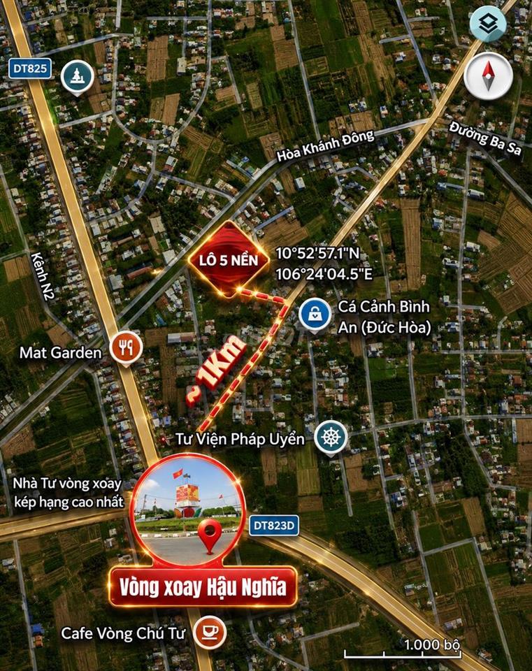 Bán đất FULL THỔ CƯ ĐÃ RA SỔ tại Thị trấn Hậu Nghĩa, Đức Hoà, Long An