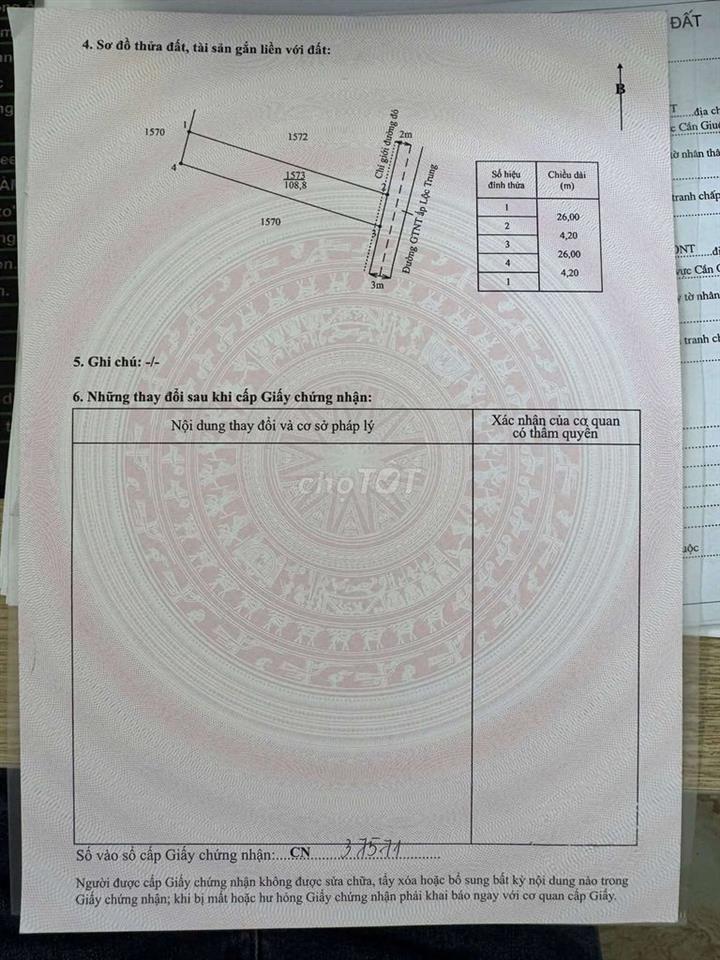 Chính chủ bán đất thổ cư