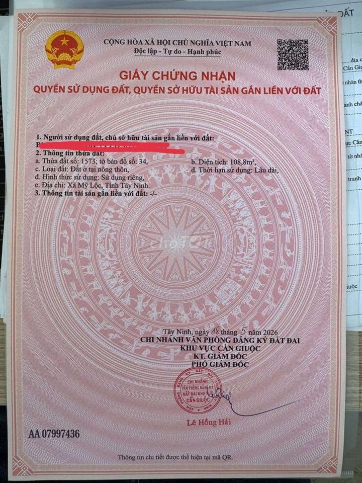 Chính chủ bán đất thổ cư