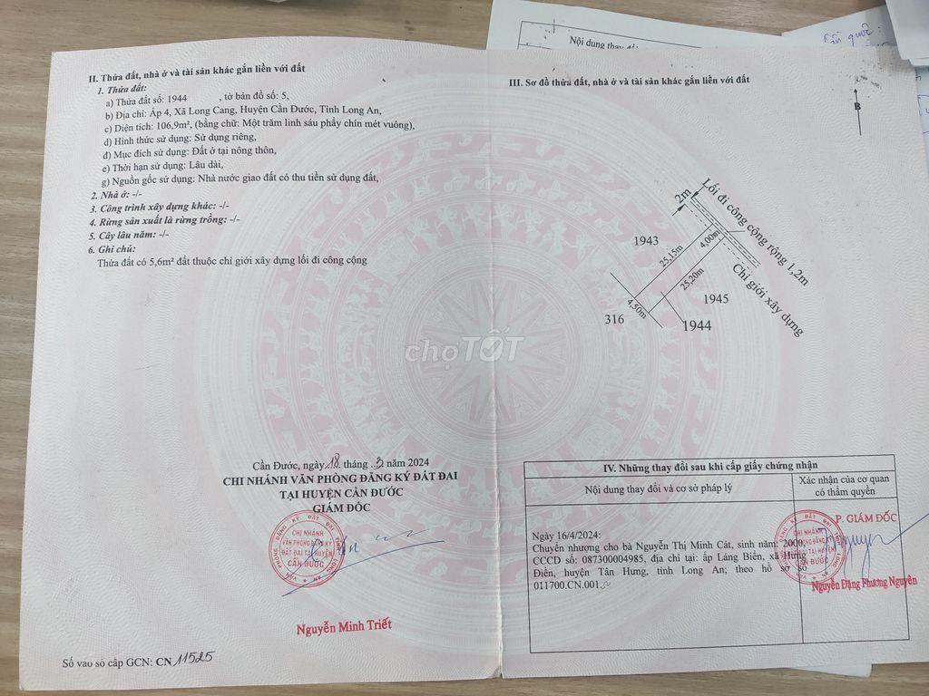 Đất ở Cầu Ông Bình