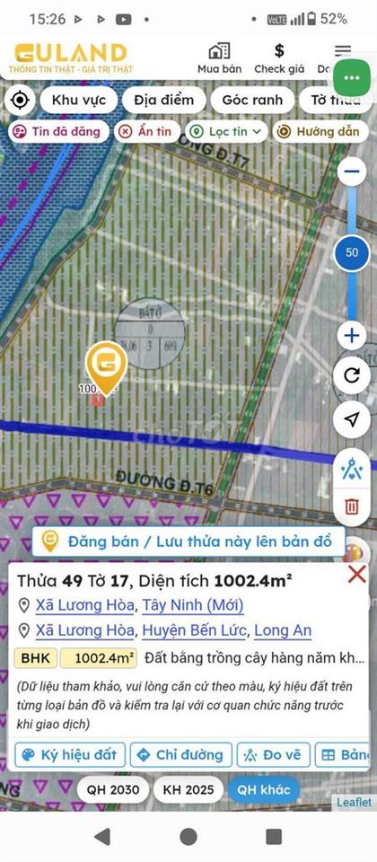 Bán đất vườn, sổ hồng riêng