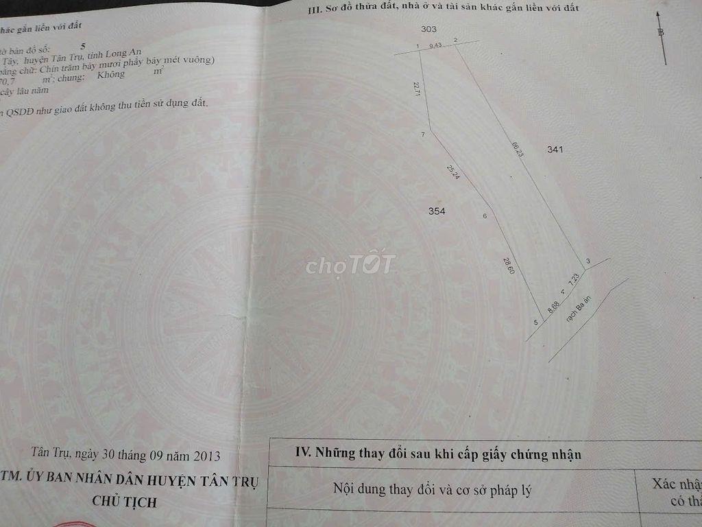 Cần bán 5662 m2 đất nông nghiệp ven sông tại ấp 3, Tân Phước Tây