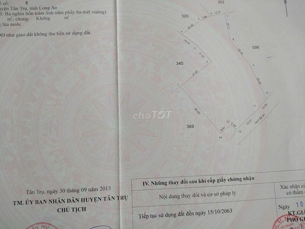 Cần bán 5662 m2 đất nông nghiệp ven sông tại ấp 3, Tân Phước Tây