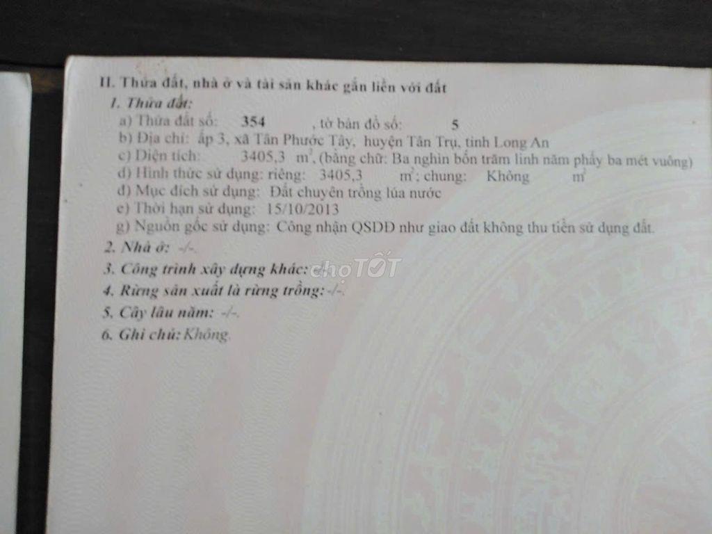 Cần bán 5662 m2 đất nông nghiệp ven sông tại ấp 3, Tân Phước Tây