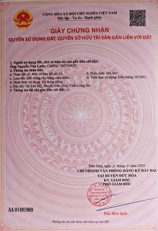 Bán đất thổ vườn cách cổng Vin930 100mét