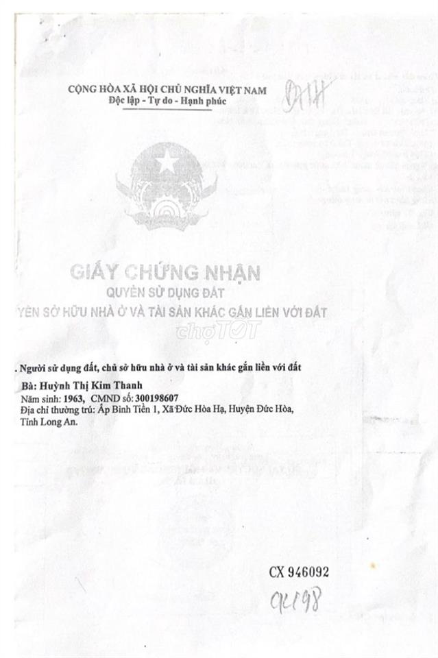 Chính chủ bán lô đất 100% thổ cư
