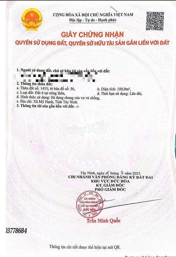 Cần bán lô đất đẹp trong KDC Mỹ Hạnh Hoàng Gia