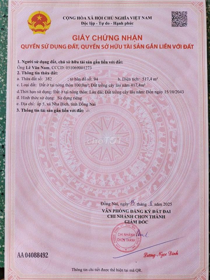 Bán đất vườn