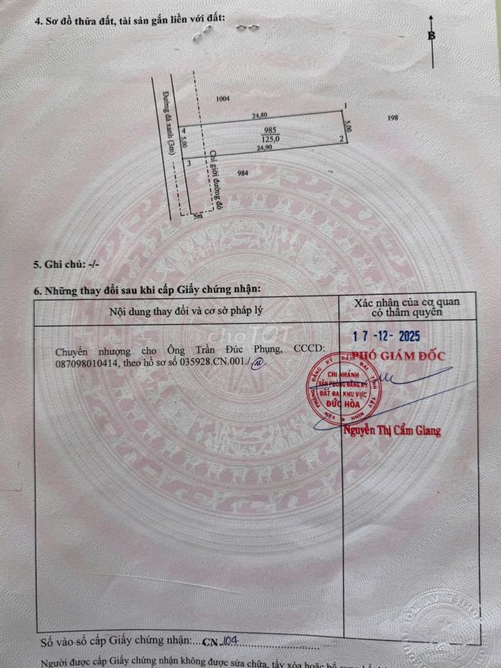 Chính chủ cần bán lô đất ĐHĐ, đường ô tô, 5x25, giá 1.250 tỷ