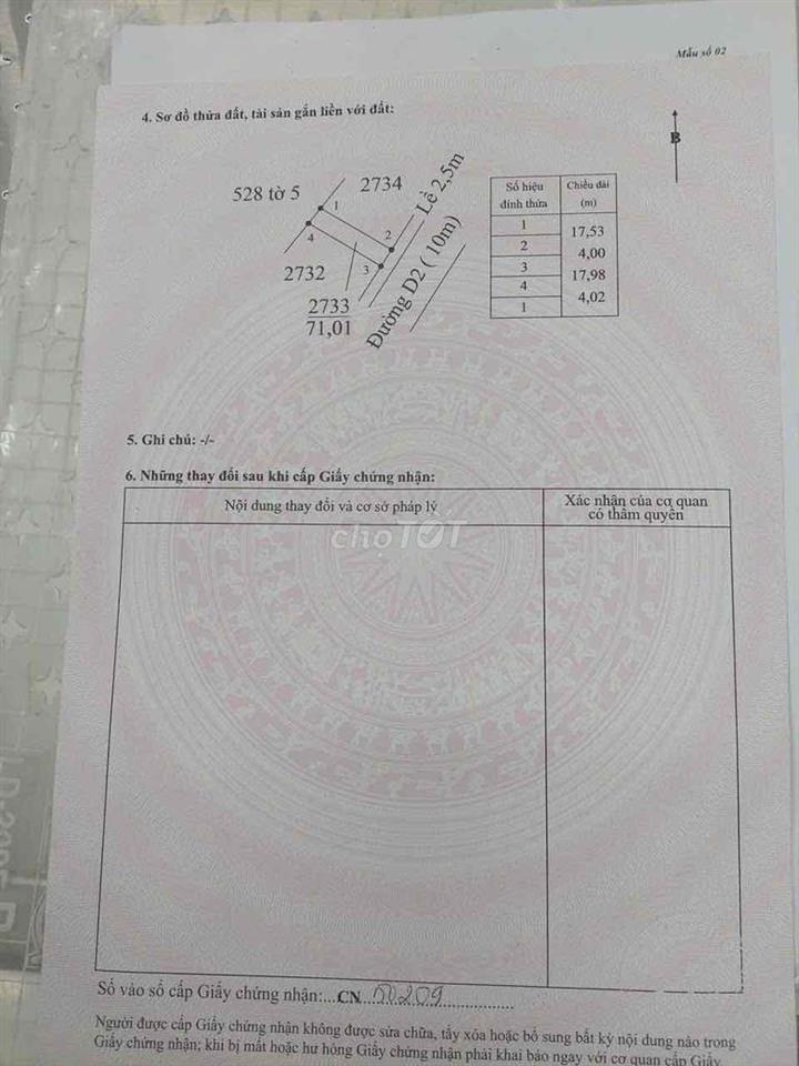 chính chủ cần bán nền đất khu dân cư tây nam center mặt tiền 71m2