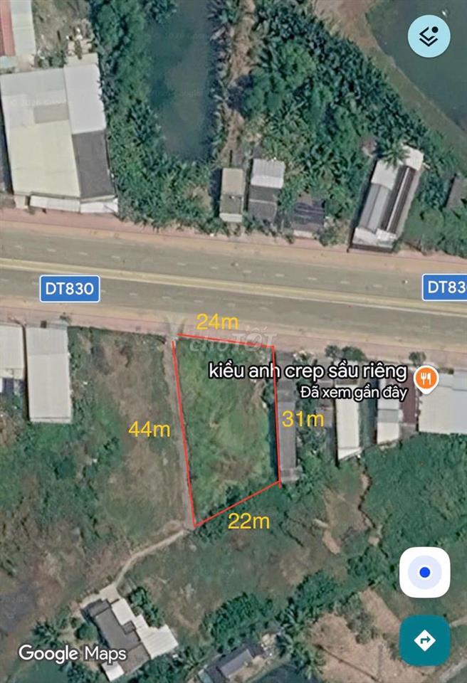 Đất MT DT830 gần CẢNG QUỐC TÊ LONG AN 876m2 giá 11 tỷ thương lượng