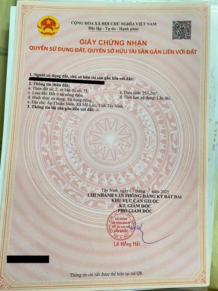 BÁN ĐẤT THUẬN NAM XÃ MỸ LỘC TỈNH TÂY NINH CHÍNH CHỦ