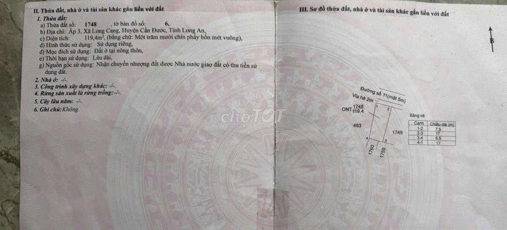 7 m mặt nhựa đất thổ khu dân cư 