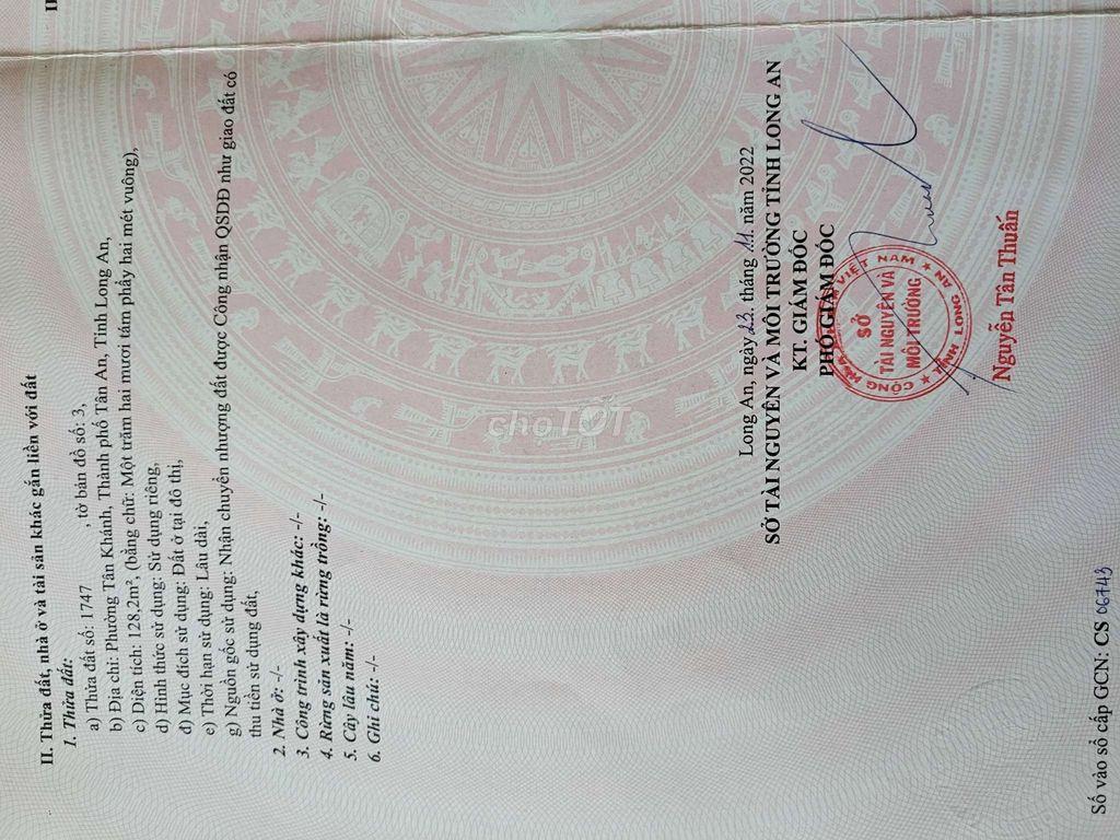 cân bán đất tân an