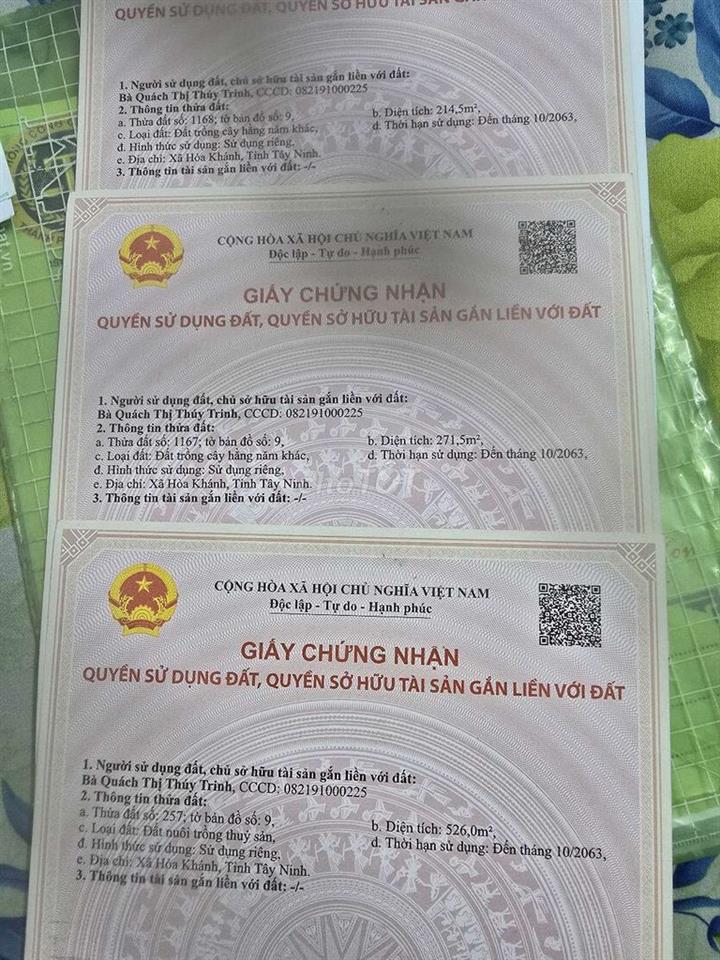 bán 3800m đất có 6 sổ,có 1430 thổ cư,xã hòa  khánh, hiện tại là ao cá 