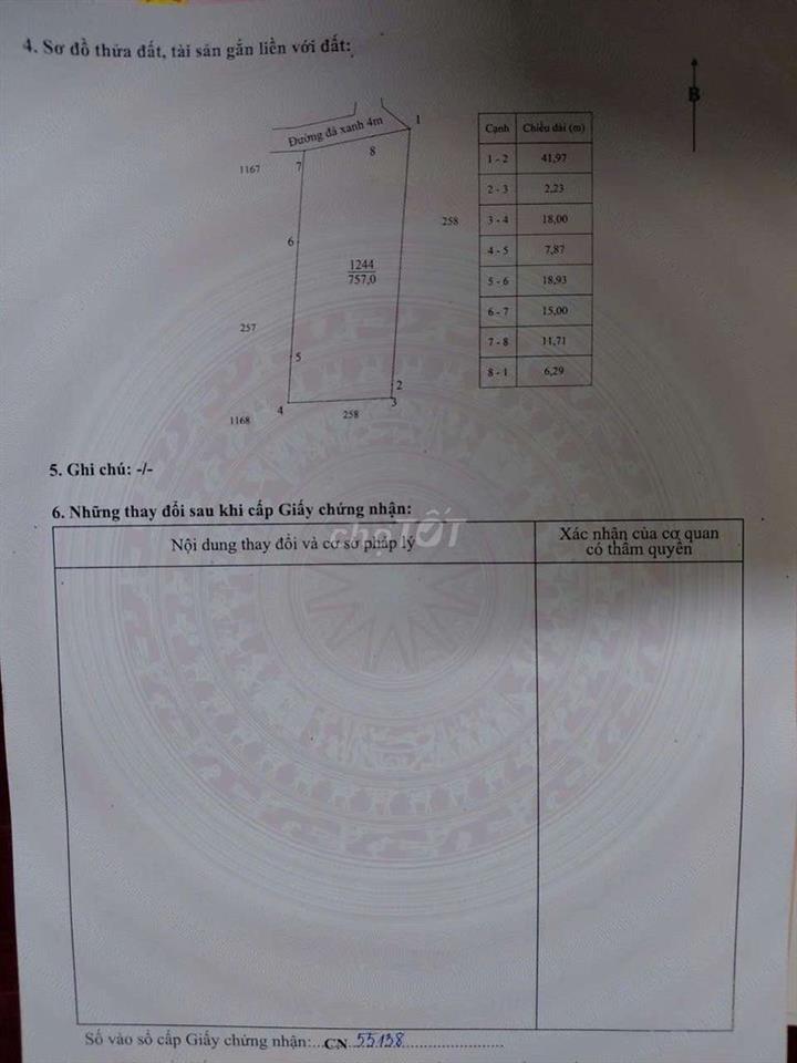 bán 3800m đất có 6 sổ,có 1430 thổ cư,xã hòa  khánh, hiện tại là ao cá 