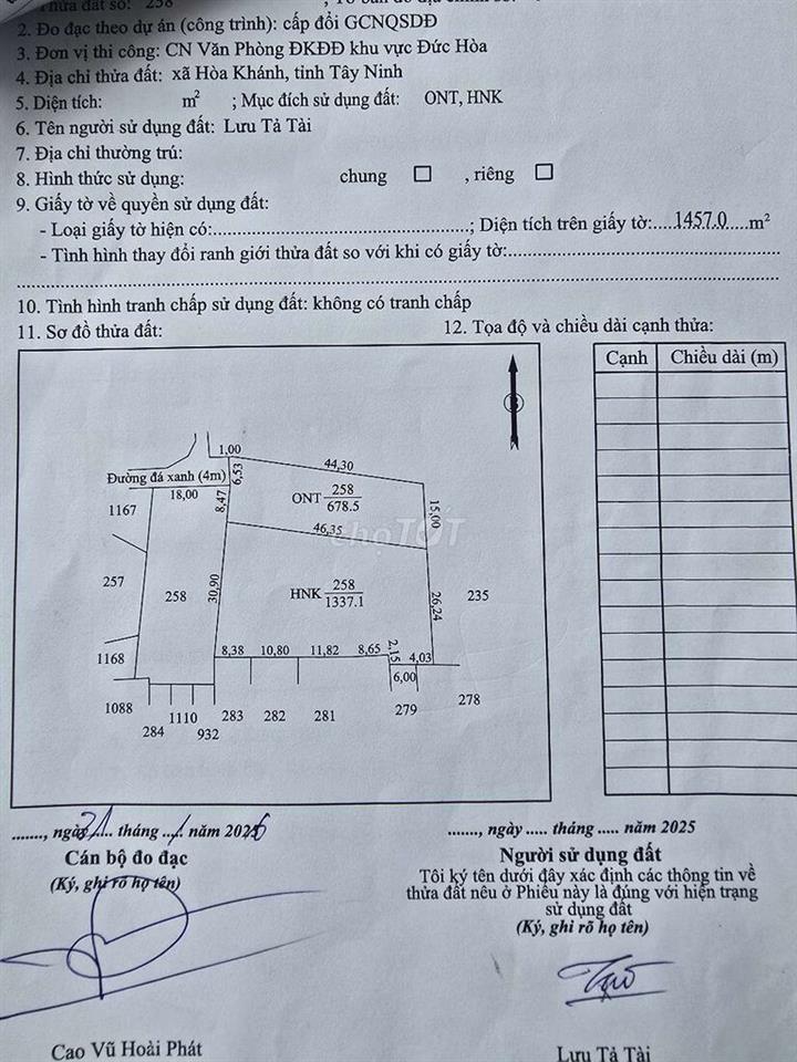 bán 3800m đất có 6 sổ,có 1430 thổ cư,xã hòa  khánh, hiện tại là ao cá 