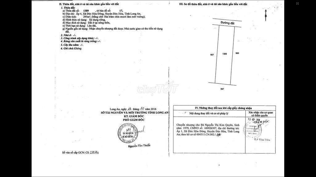 BÁN ĐẤT THỔ CƯ 100%, 540M2: 3 SỔ LIỀN KỀ, 1 SỔ 9X30M2, 2 SỔ 4,5X30M2