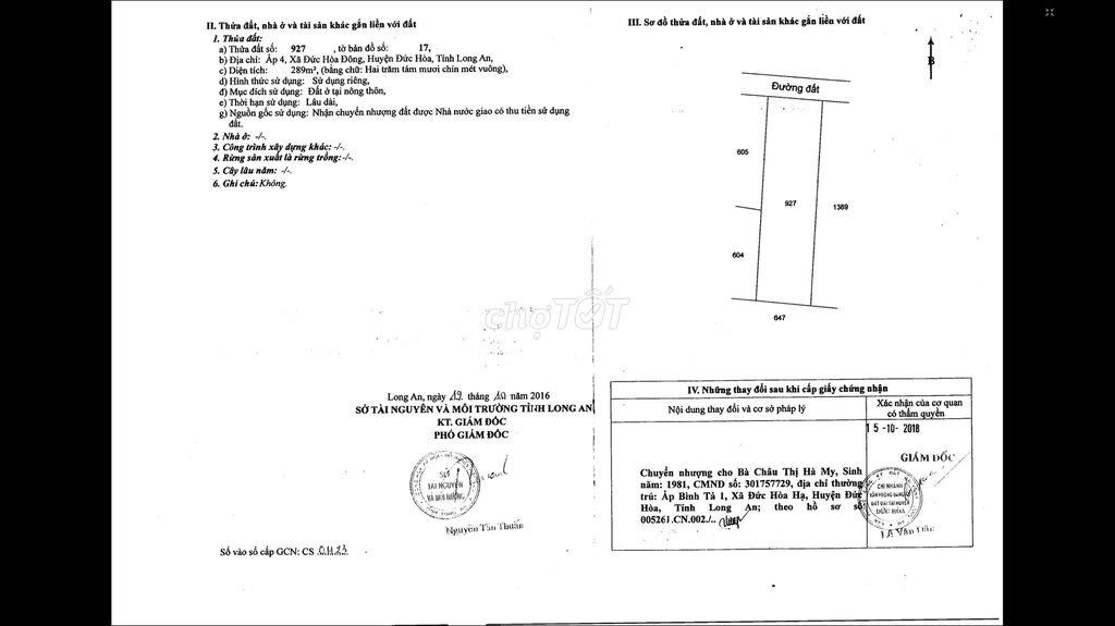 BÁN ĐẤT THỔ CƯ 100%, 540M2: 3 SỔ LIỀN KỀ, 1 SỔ 9X30M2, 2 SỔ 4,5X30M2