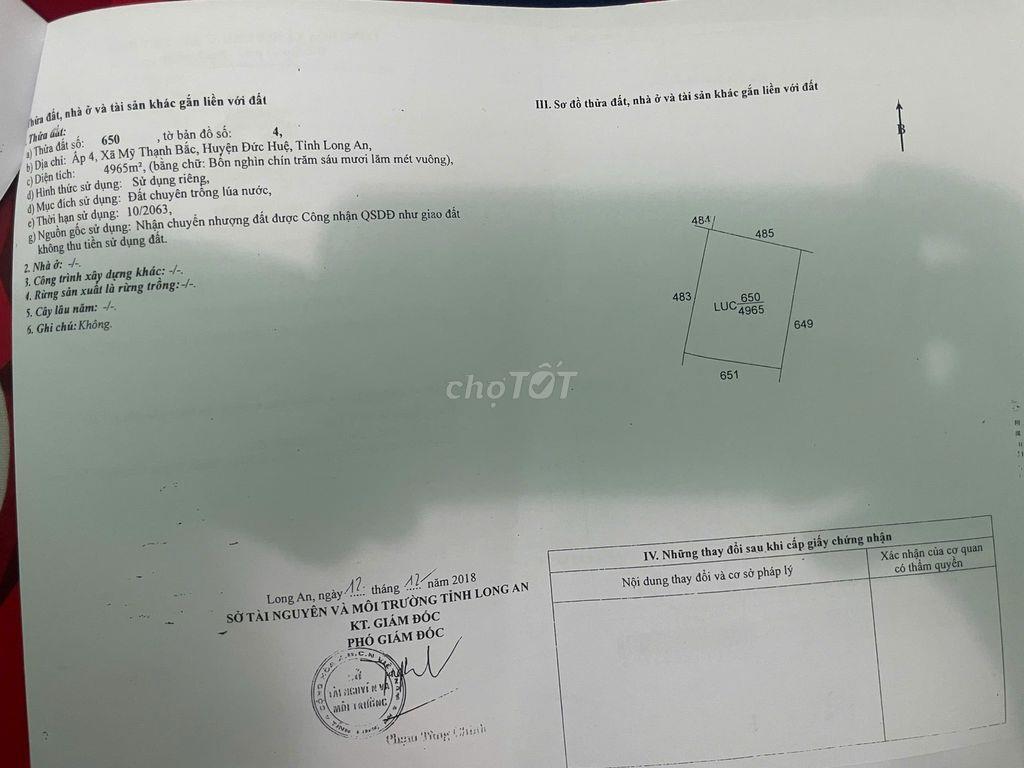 chủ gửi bán 3 mẫu đức huệ gần đường Tân Ninh - Tân An cbi khởi công