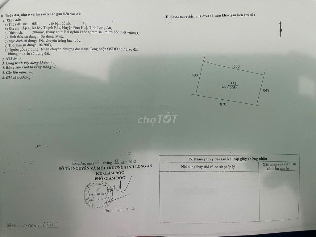 chủ gửi bán 3 mẫu đức huệ gần đường Tân Ninh - Tân An cbi khởi công