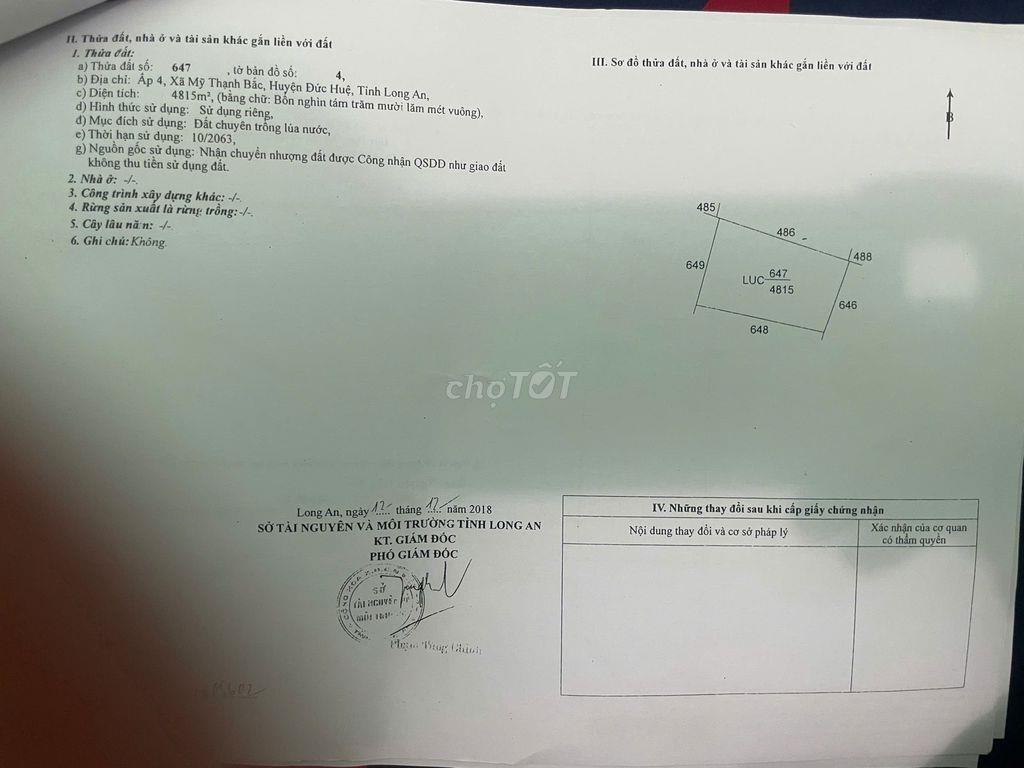 chủ gửi bán 3 mẫu đức huệ gần đường Tân Ninh - Tân An cbi khởi công
