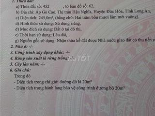 bán thu hồi vốn đất hậu nghĩa