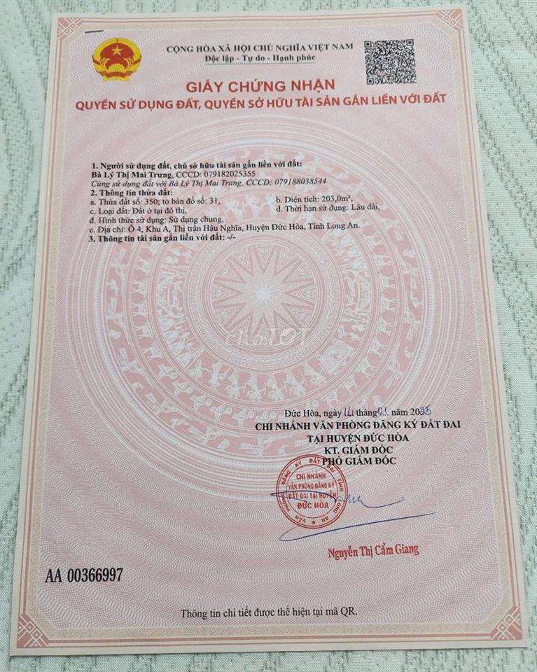 Đất thổ cư bán gấp