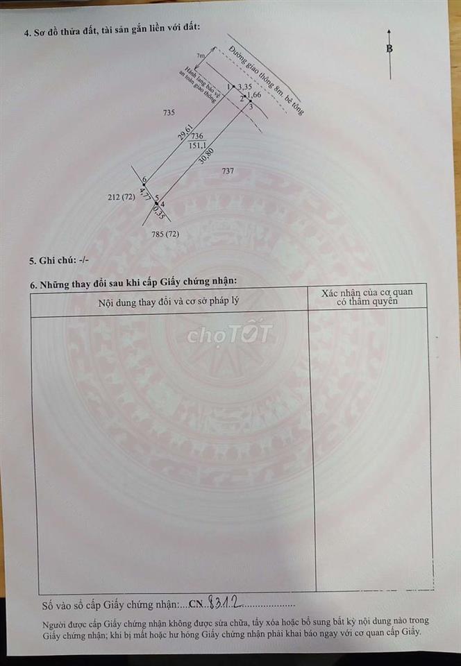 Bán gấp đất mặt tiền Nguyễn Thị Điểm huyện Tân Trụ tỉnh Long An