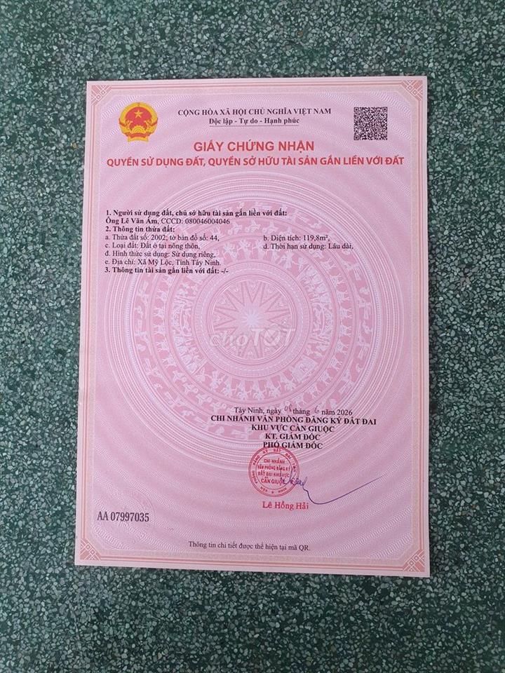 CHÍNH CHỦ BÁN LÔ THỔ CƯ CẦN GIUỘC, TÂY NINH (LONG AN CŨ)
