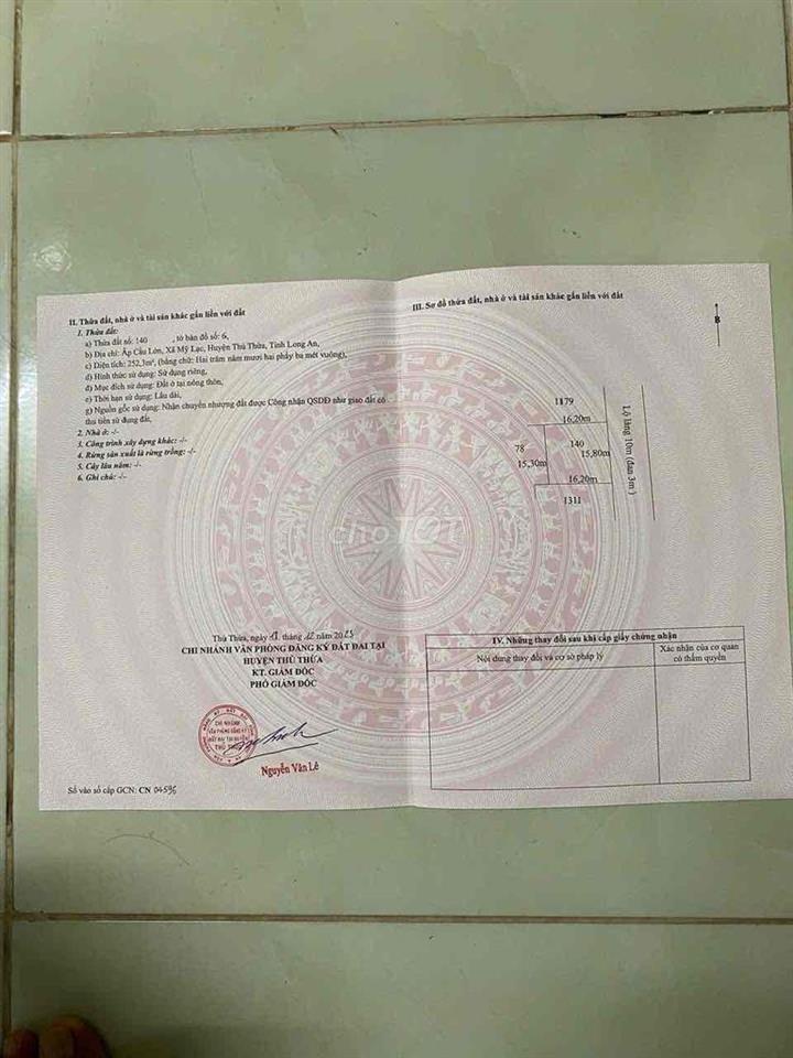 Bán đẩt Thổ Cư