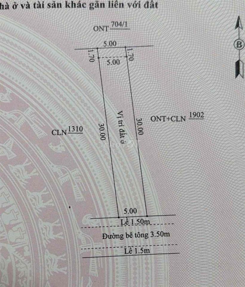 CHÍNH CHỦ : Bán đất ở hoàn toàn 150m2 , đường bê tông mở rộng 7m