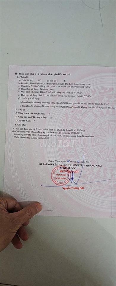 ĐÂT ĐẠI NGHĨA- ĐẠI LỘC BÁN NHANH- RẺ THANH TOÁN NGÂN HÀNG
