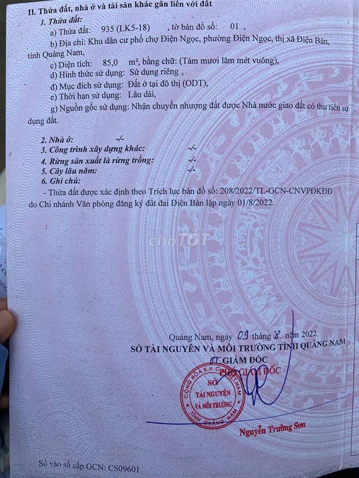 CHÍNH CHỦ CẦN BÁN LÔ ĐẤT KHU ĐÔ THỊ SUNGATE ĐIỆN BÀN ĐÔNG, ĐÀ NẴNG
