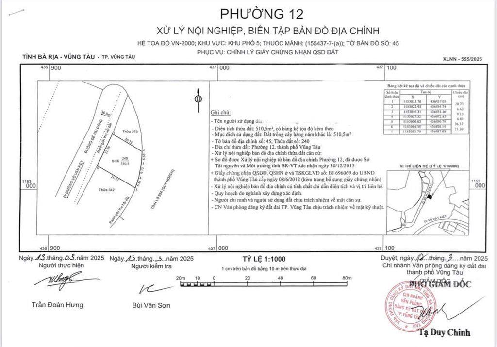 2 mặt tiền bùng binh P12-510m2 (mặt tiền 21m) đường 36m, 8,5 tỷ