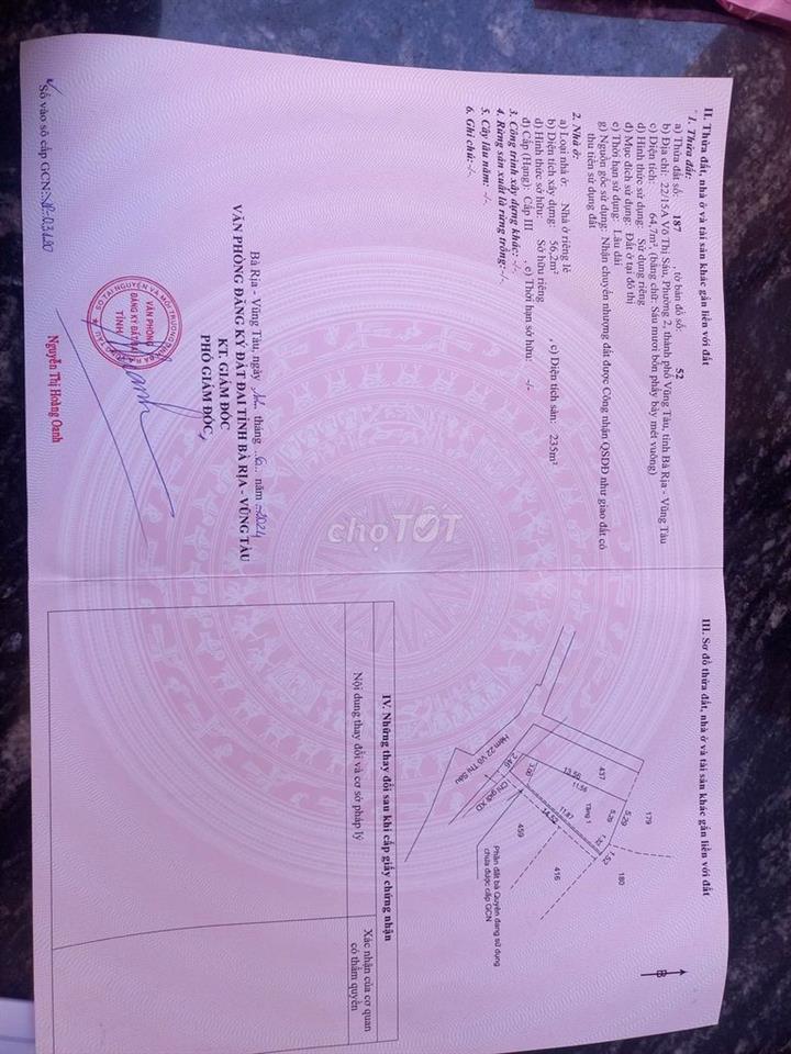 Cần bán nhà Võ Thị Sáu cách bãi Thùy Vân 200m 