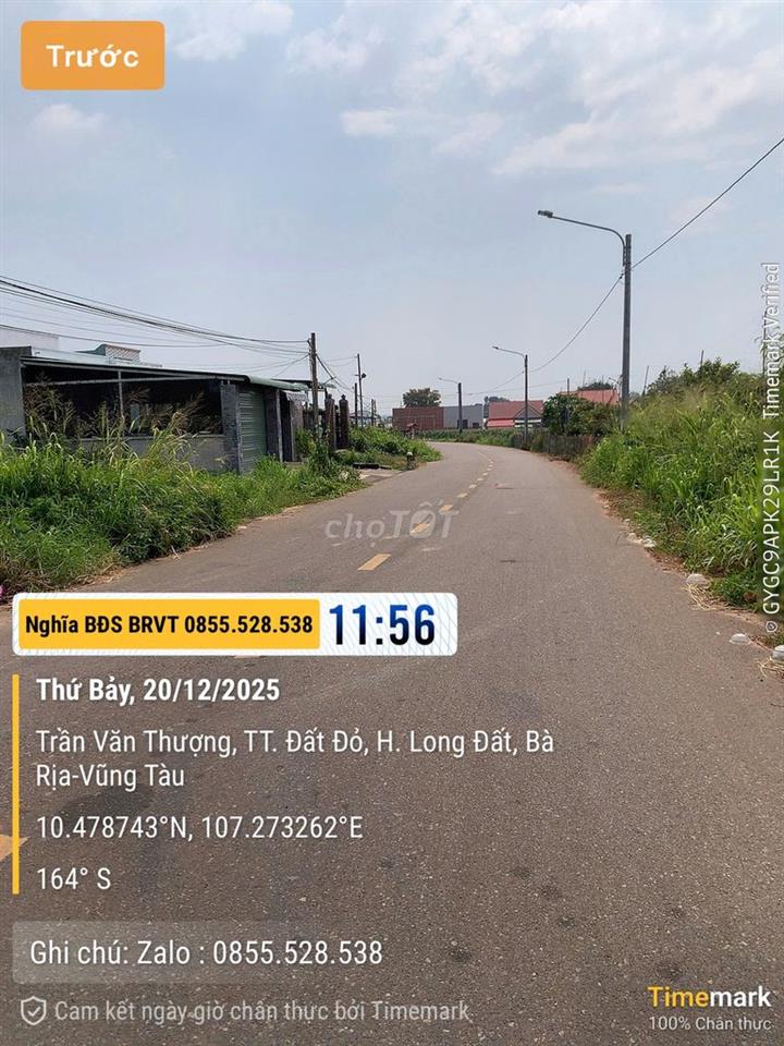ĐẤT THỔ CƯ MẶT TIỀN CHÍNH CHỦ-THỊ TRẤN ĐẤT ĐỎ BRVT-CẦN BÁN GẤP