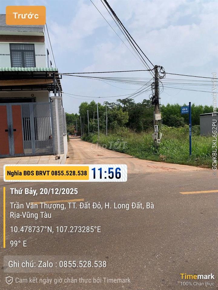 ĐẤT THỔ CƯ MẶT TIỀN CHÍNH CHỦ-THỊ TRẤN ĐẤT ĐỎ BRVT-CẦN BÁN GẤP