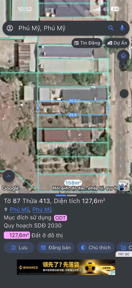 Bán 127,6m² đất ở Phú Mỹ – Khu dân cư hiện hữu – Giá tốt
