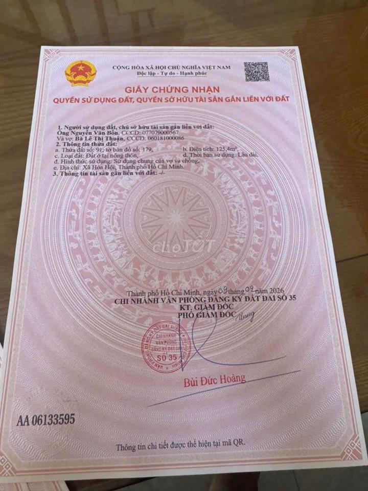 BÁN ĐẤT MT NHỰA, FULL THỔ CƯ, XUYÊN MỘC, BRVT