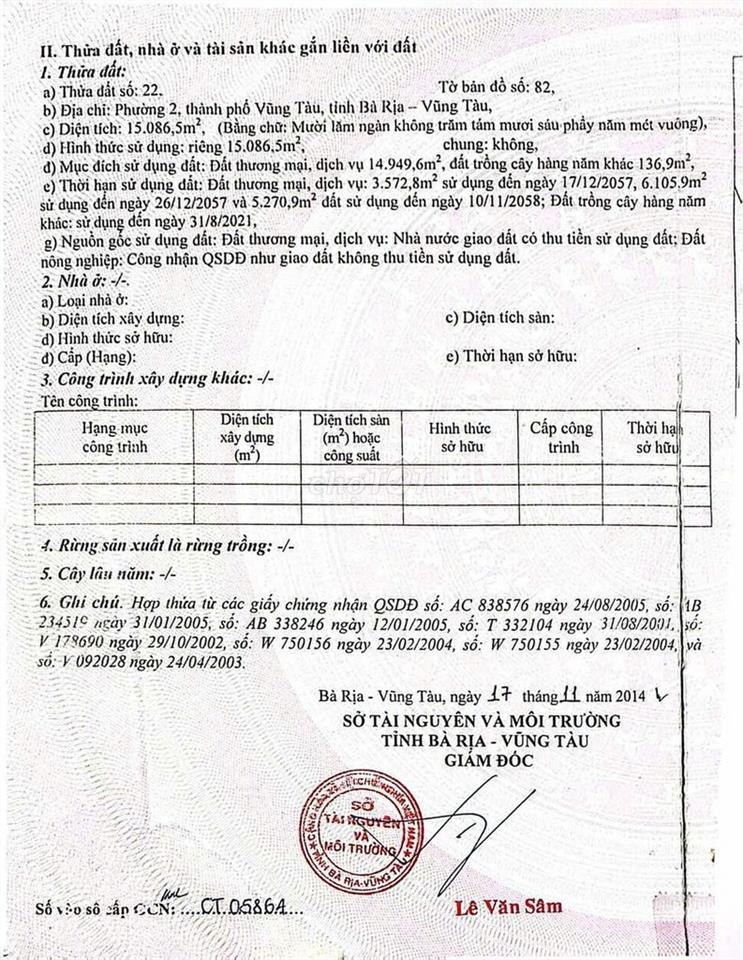 CHUYỂN NHƯỢNG CP CTY SỞ HỮU KHU ĐẤT HƠN 1,5 HA TẠI HẠ LONG, VŨNG TÀU