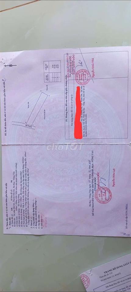 Bán đất có 100m2 thổ cư