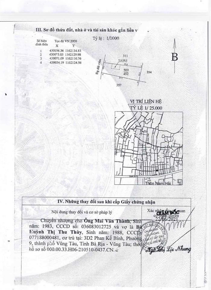 Bán đất nở hậu - Thổ cư - Tân Hải Phú Mỹ - Khu dân cư