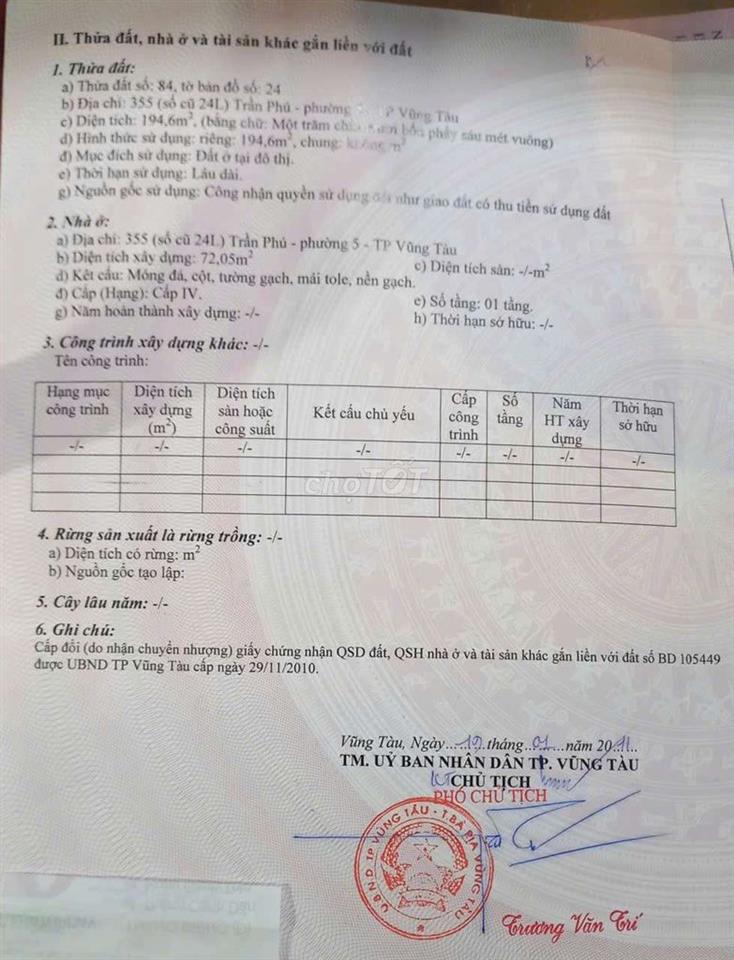 ĐẤT MẶT TIỀN ĐƯỜNG TRẦN PHÚ,P VŨNG TÀU,TP HCM