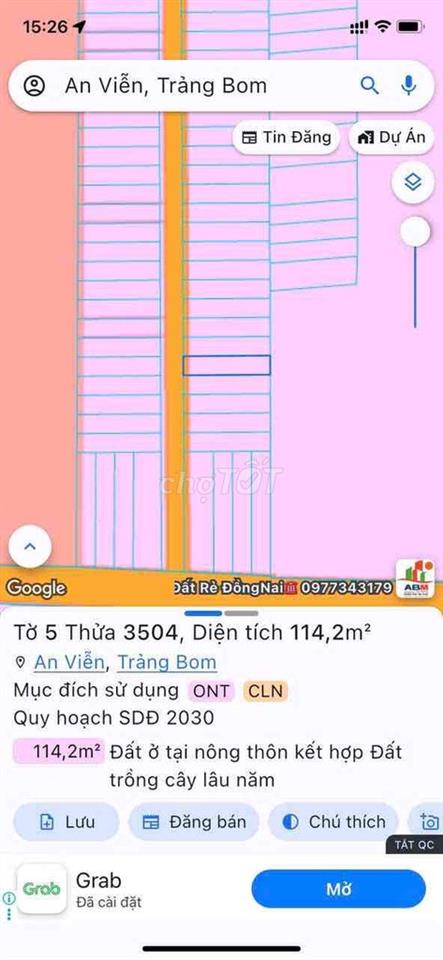 Cần Bán Đất gần Chợ An Bình An Viễn